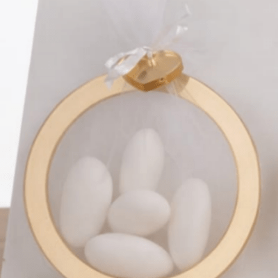 Accessorio in plexi a forma rotonda per sacchetto