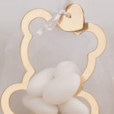 Accessorio in plexi a forma orsetto per sacchetto