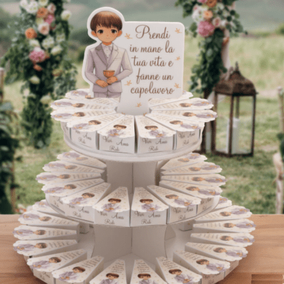 Scatoline a torta per Comunione Bambino
