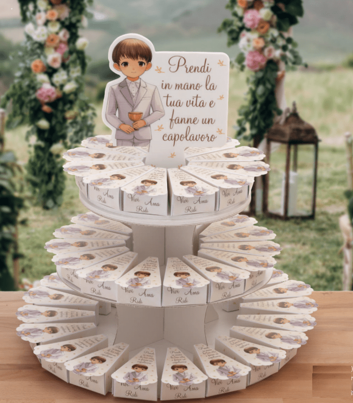 Scatoline a torta per Comunione Bambino