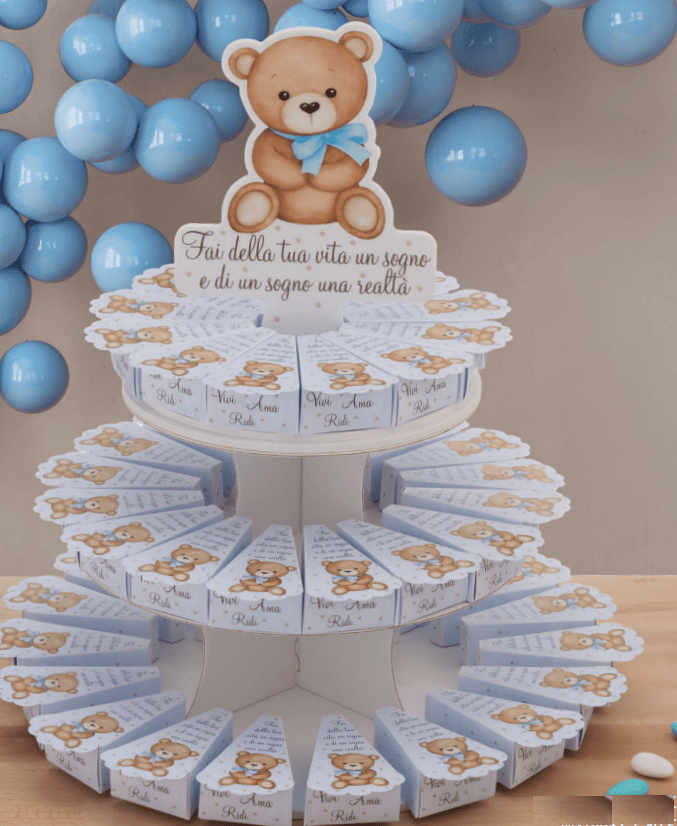 Scatoline a torta per Battesimo o Nascita bimbo