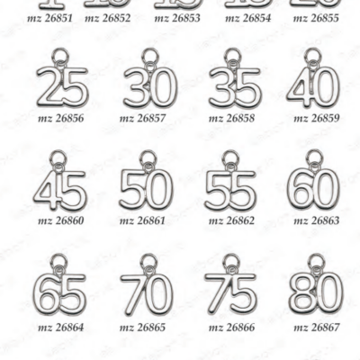 Numero in metallo argentato vari modelli