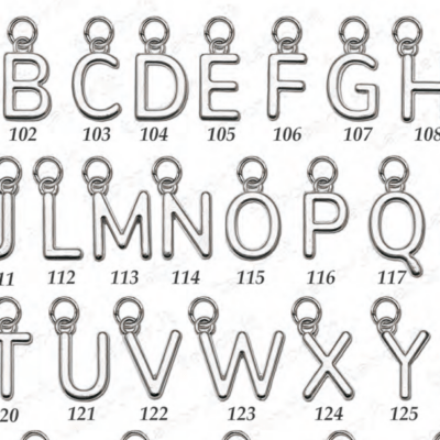 Lettera in metallo argentato stampatello