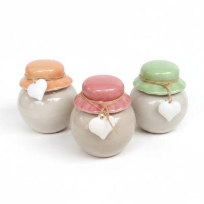 Barattolo porta spezie in ceramica con cuoricino