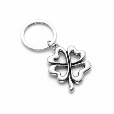 Portachiavi porta fortuna quadrifoglio