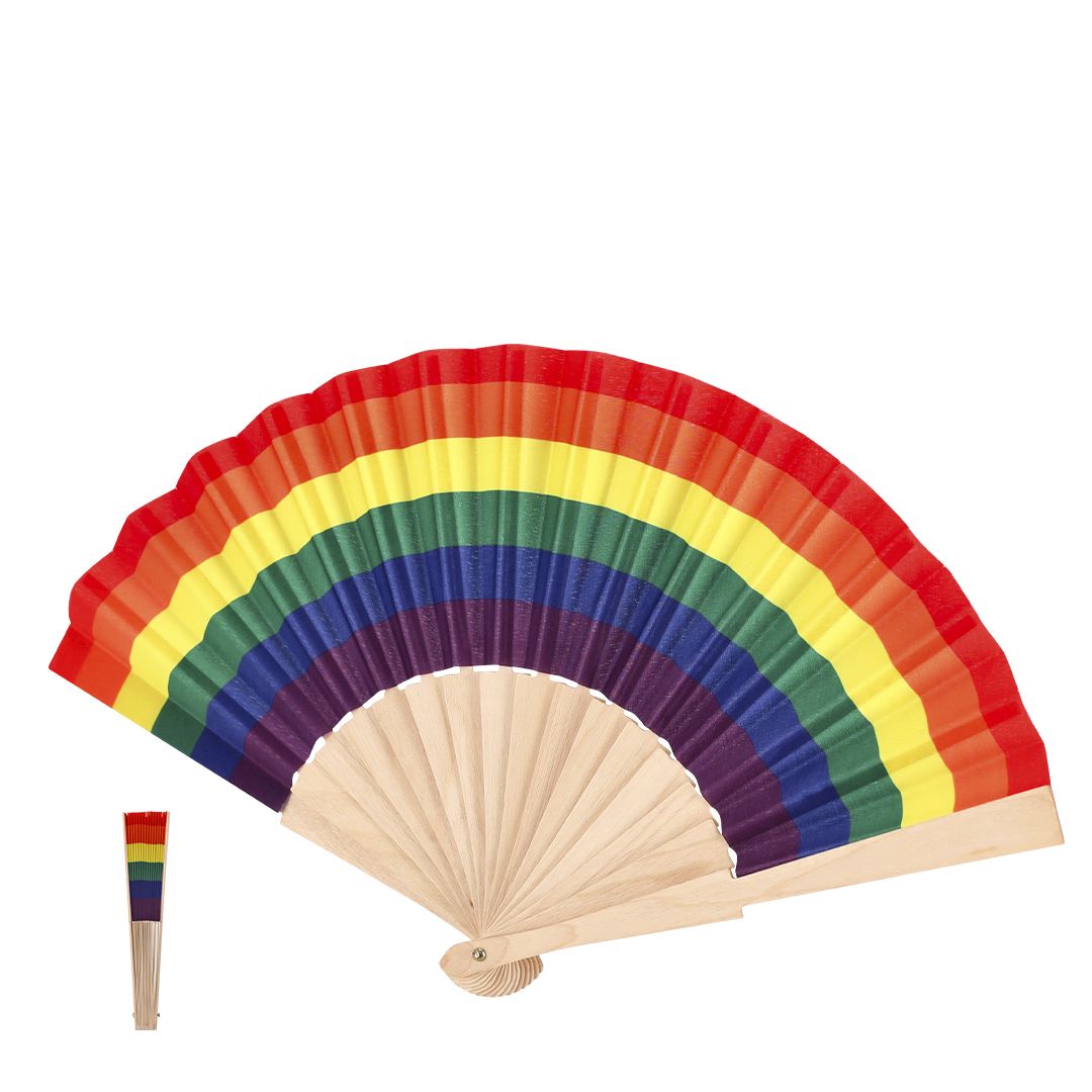 Ventaglio Rainbow manico in legno