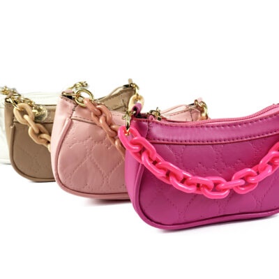 Borsetta in similpelle con catena