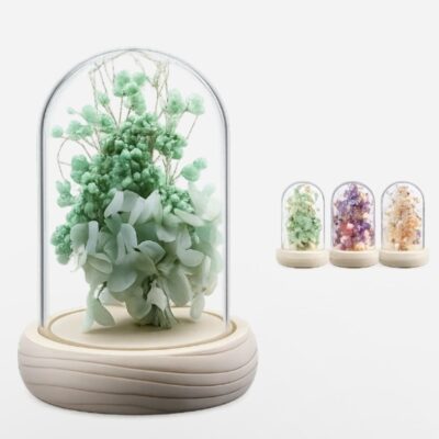 Campana con luci e fiori finti
