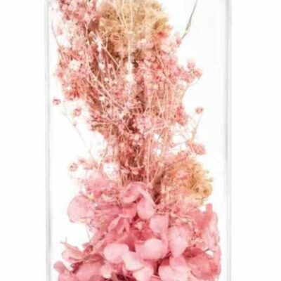 Campana vetro con fiori stoffa e luci led